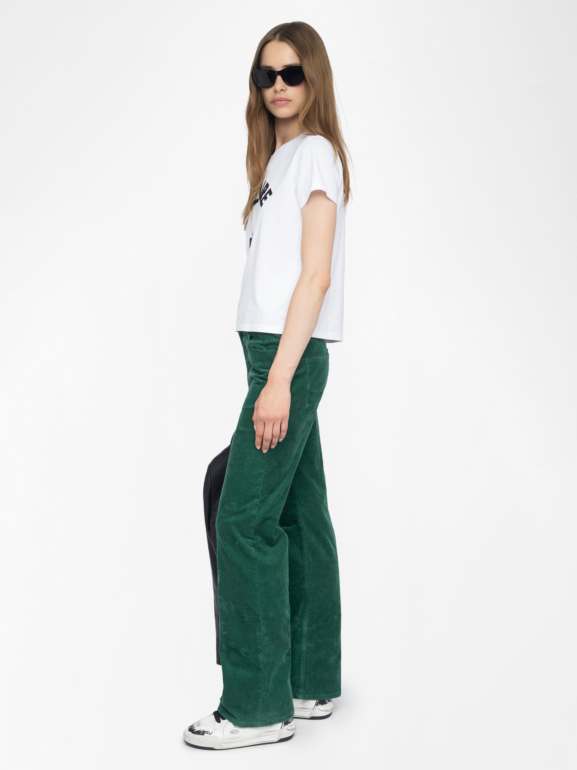 Alys T-shirt - Short-sleeved T-shirt with wording patch on the front.